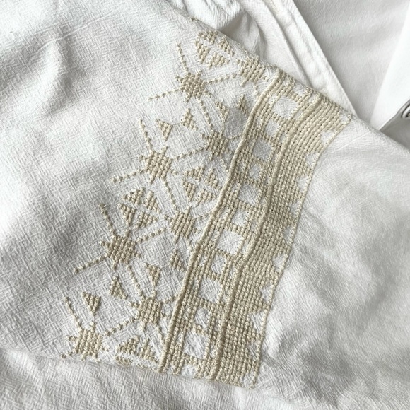 Xirena Dress Women’s XS Lilou 100% Cotton Maxi Dress White Aztec Sleeve - Picture 6 of 10